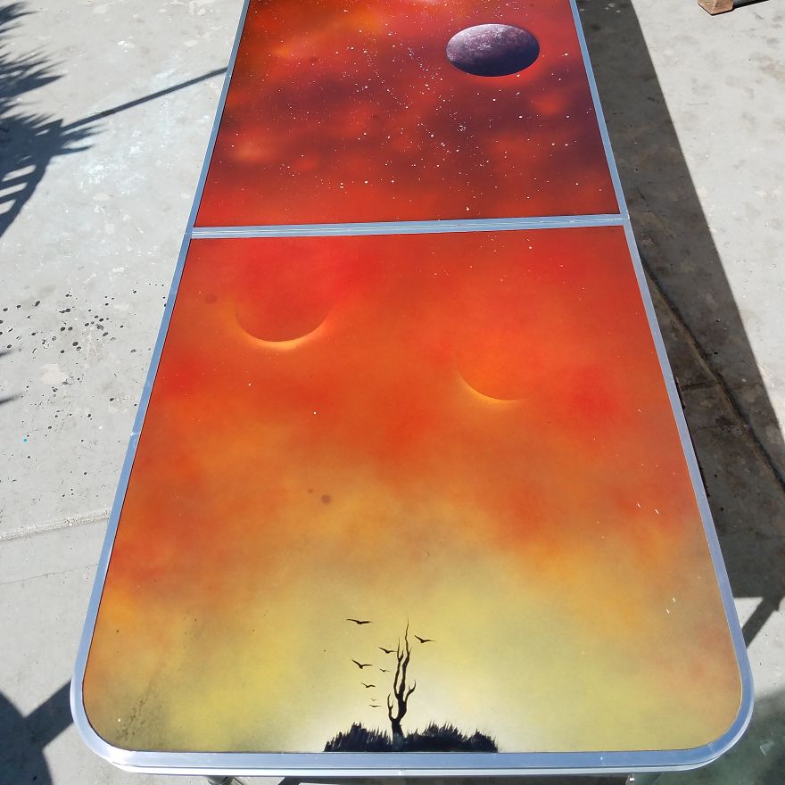 I Made This Custom Painted 8ft Beer Pong Table