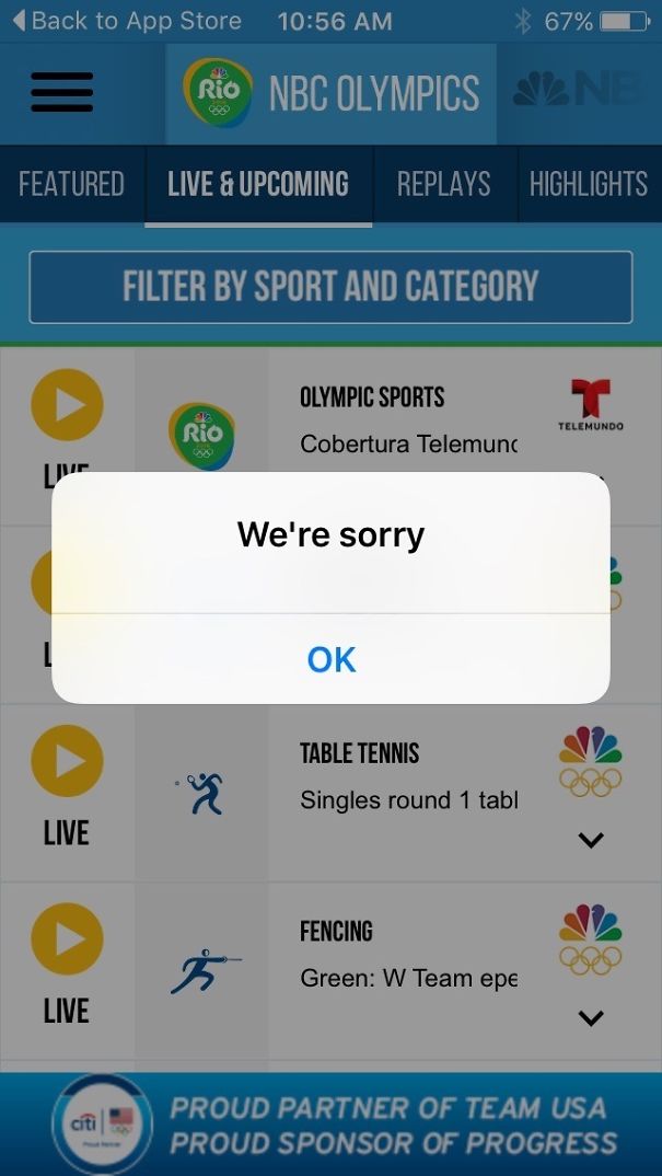 We're Sorry...