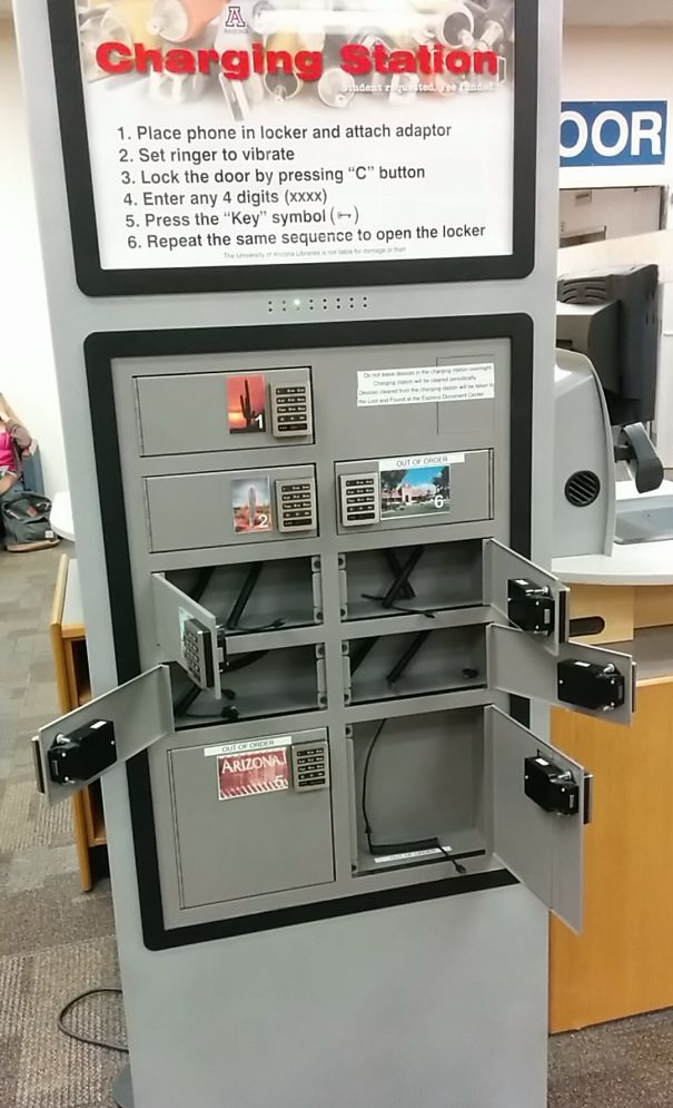 My University Has A Secured Charging Station You Can Safety Lock And Charge Your Devices