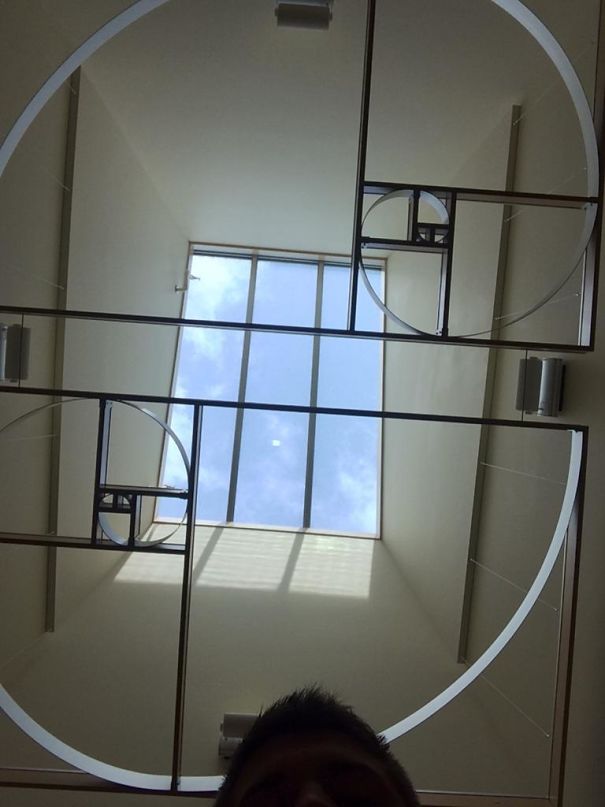 The Skylight In My University's Math Building Is Decorated By Fibonacci Spirals