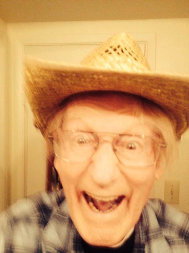 My Grandpa Texted Me, "I'm Home Alone. So I Took My First Selfie."