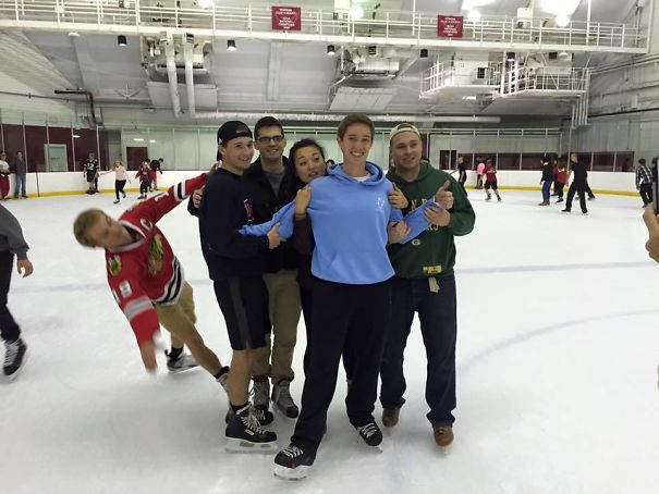 Went Skating With My Friends Last Night. This Is What Happened When My Skate Got Clipped As I Was Trying To Photo-bomb Their Photo
