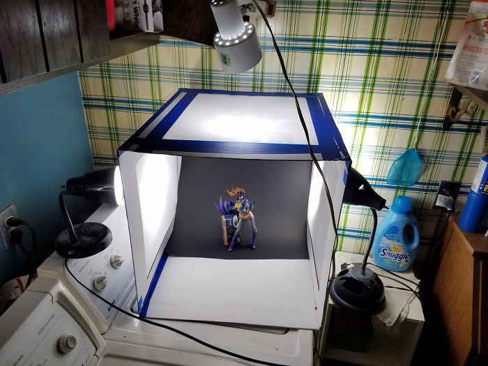 Some Pizza Boxes, Blue Painters Tape, Construction Paper - $6 Photo Booth