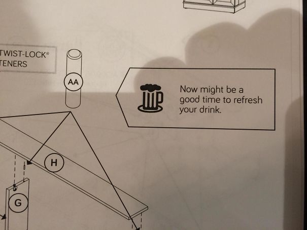 The Instructions For This Furniture Tell Me To Grab A Beer.