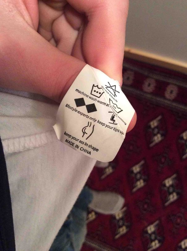 A Tag On One Of The Shirts I Got For Christmas.