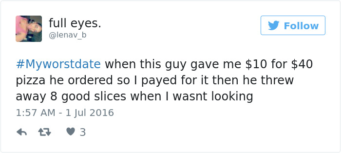 Funny #myworstdate Tweets