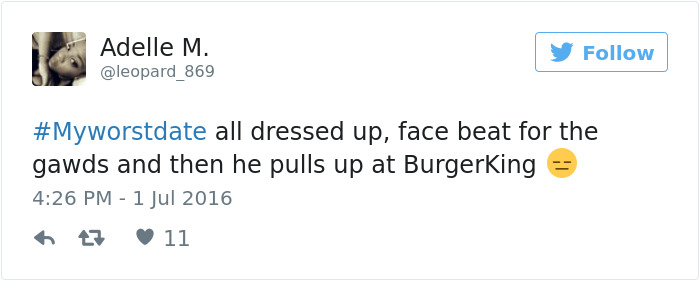 Funny #myworstdate Tweets