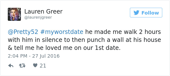 Funny #myworstdate Tweets