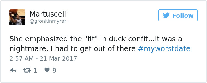 Funny #myworstdate Tweets