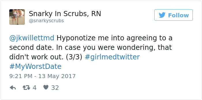 Funny #myworstdate Tweets