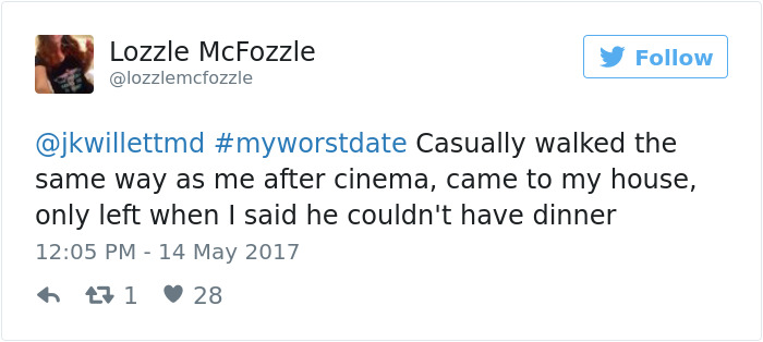 Funny #myworstdate Tweets
