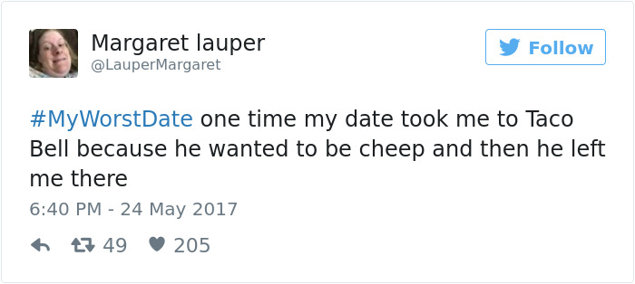 Funny #myworstdate Tweets
