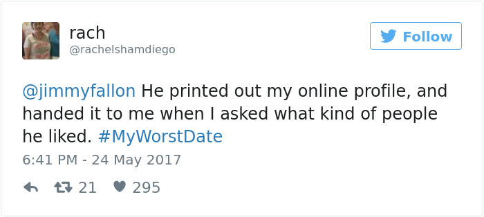 Funny #myworstdate Tweets