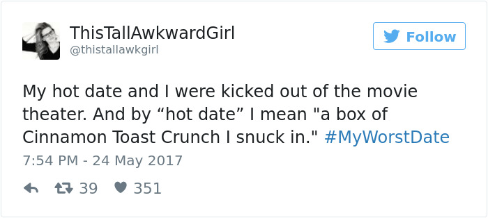 Funny #myworstdate Tweets