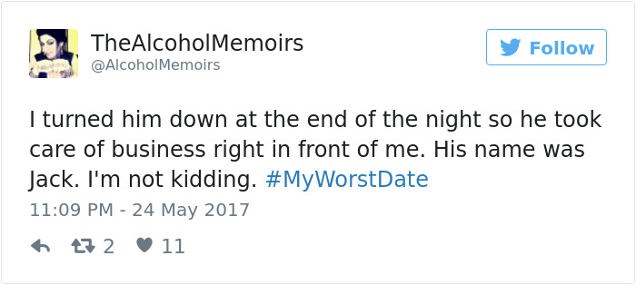 Funny #myworstdate Tweets