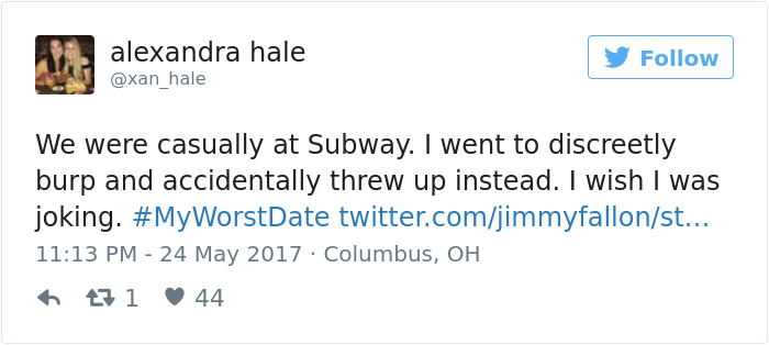 Funny #myworstdate Tweets