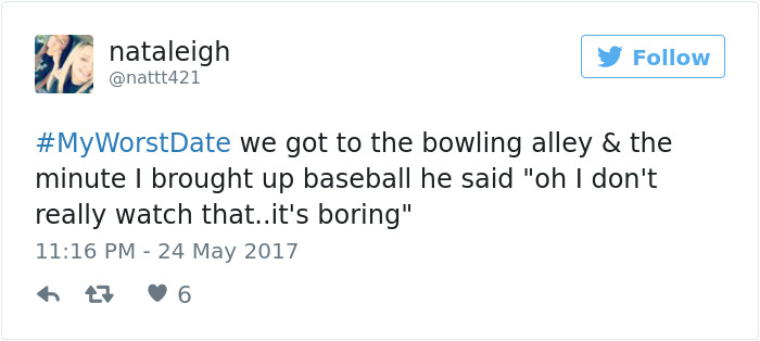 Funny #myworstdate Tweets