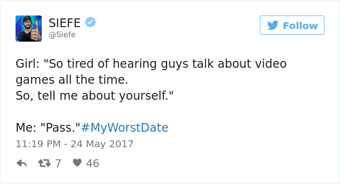 Funny #myworstdate Tweets