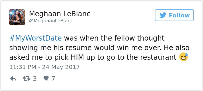Funny #myworstdate Tweets