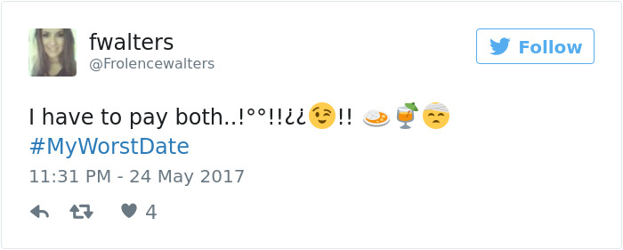Funny #myworstdate Tweets