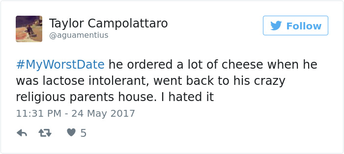 Funny #myworstdate Tweets