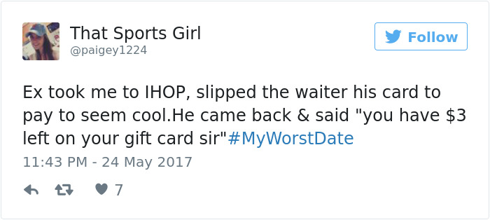 Funny #myworstdate Tweets