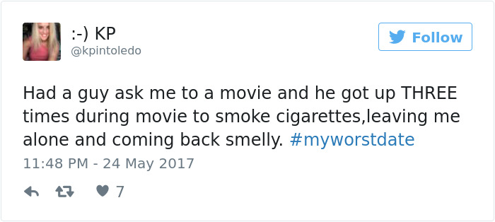 Funny #myworstdate Tweets