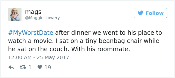 Funny #myworstdate Tweets