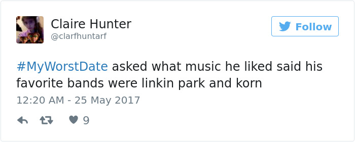 Funny #myworstdate Tweets