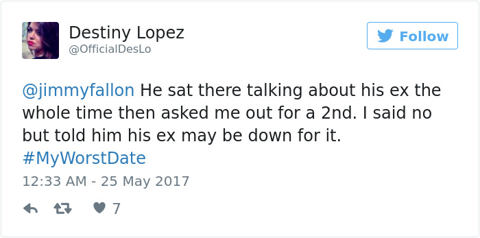 Funny #myworstdate Tweets