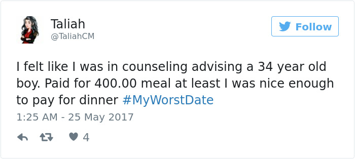 Funny #myworstdate Tweets