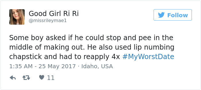 Funny #myworstdate Tweets