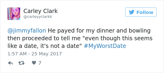 Funny #myworstdate Tweets
