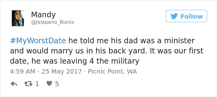Funny #myworstdate Tweets