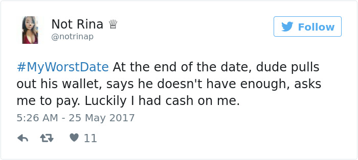 Funny #myworstdate Tweets