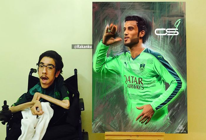 A Saudi Artist With Handicap Paints Wonderful Paintings