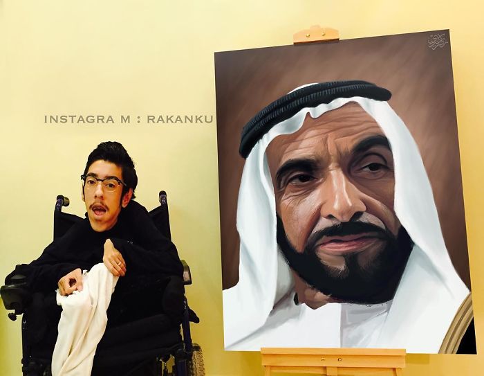 A Saudi Artist With Handicap Paints Wonderful Paintings
