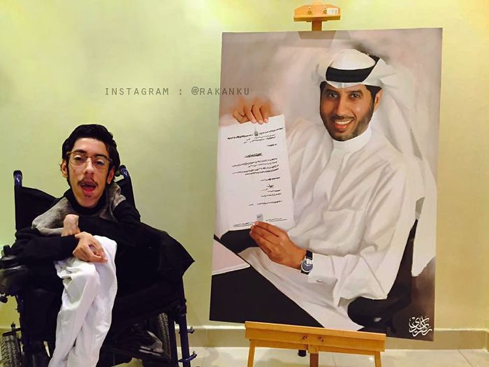 A Saudi Artist With Handicap Paints Wonderful Paintings
