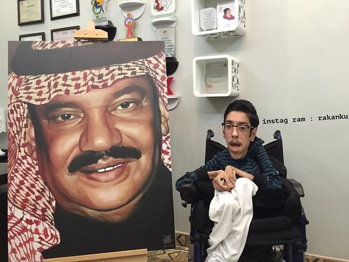A Saudi Artist With Handicap Paints Wonderful Paintings
