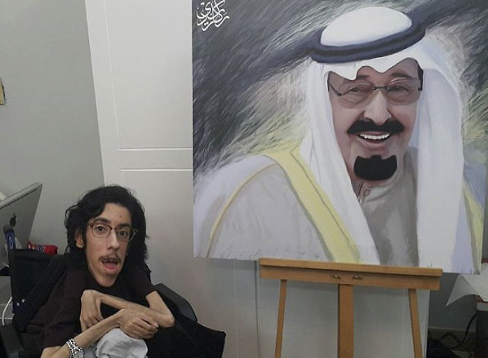 A Saudi Artist With Handicap Paints Wonderful Paintings