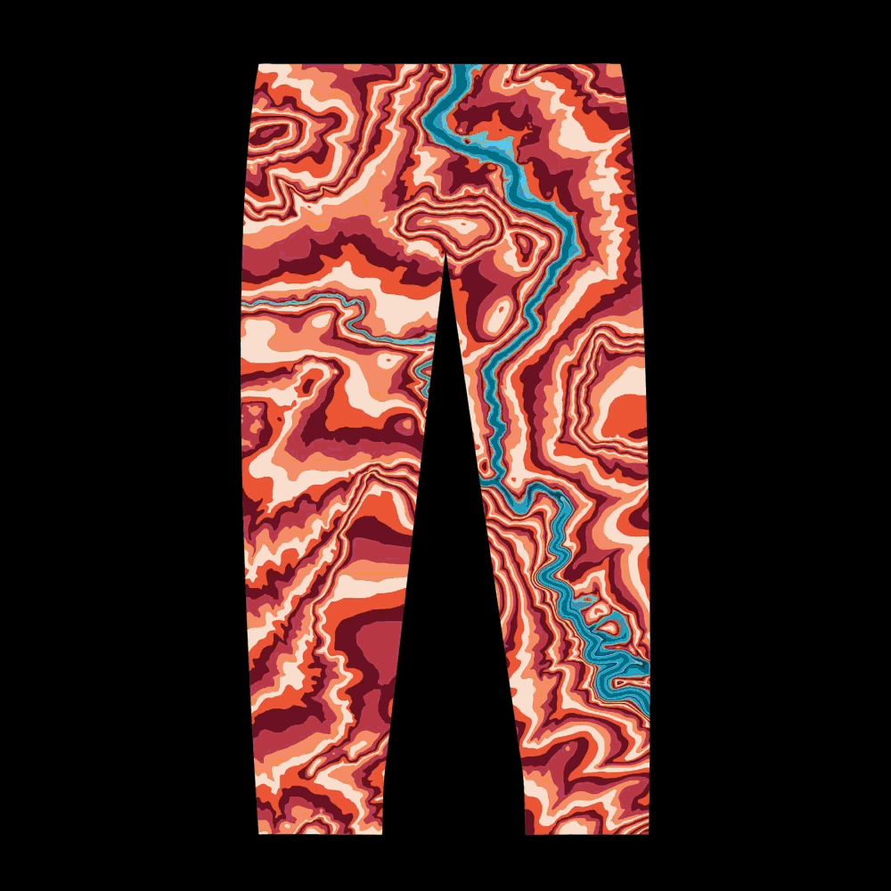Yoga Pants And T-Shirts That Combine Topographic Maps And Bold Colors To Create New Psychedelic Patterns Yoga Pants And T-Shirts That Combine Topographic Maps And Bold Colors To Create New Psychedelic Patterns