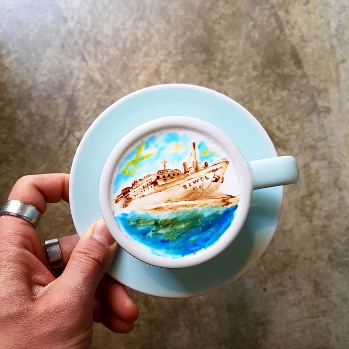 Artistic Barista From Korea Who Draws Art On Coffee.