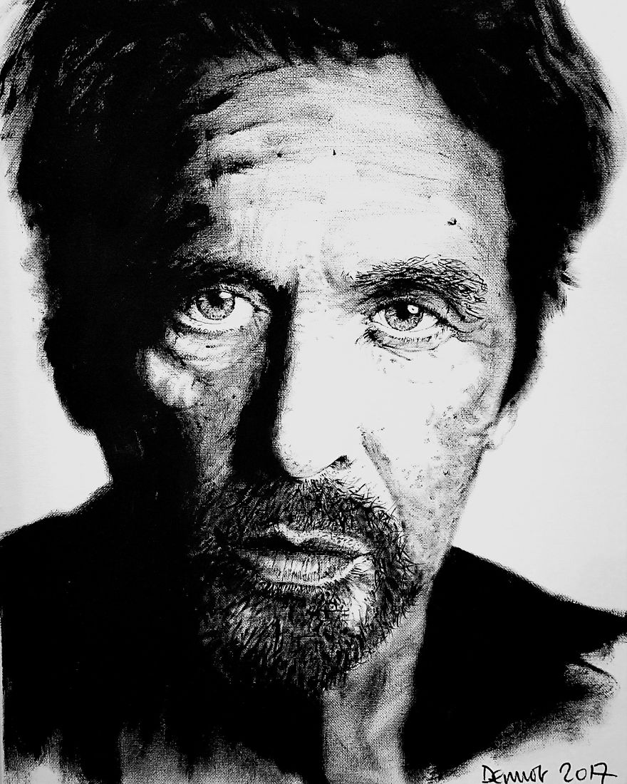 Black And White Celebrity Art