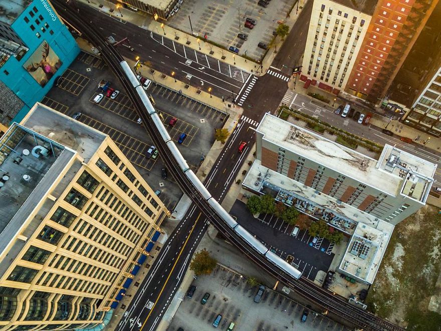 Chicago From Above: Awesome Bumblebee Photograph By Razvan Sera