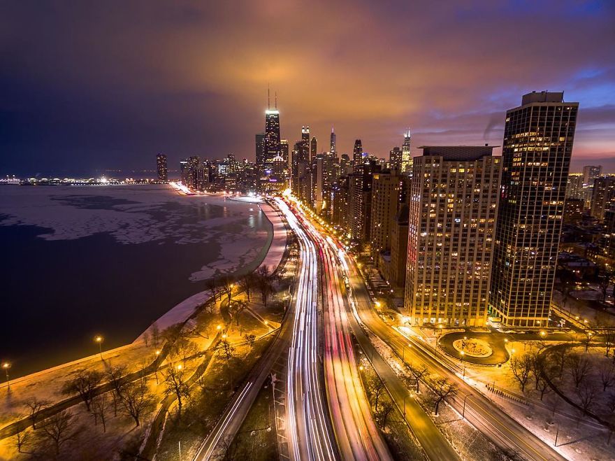 Chicago From Above: Awesome Bumblebee Photograph By Razvan Sera