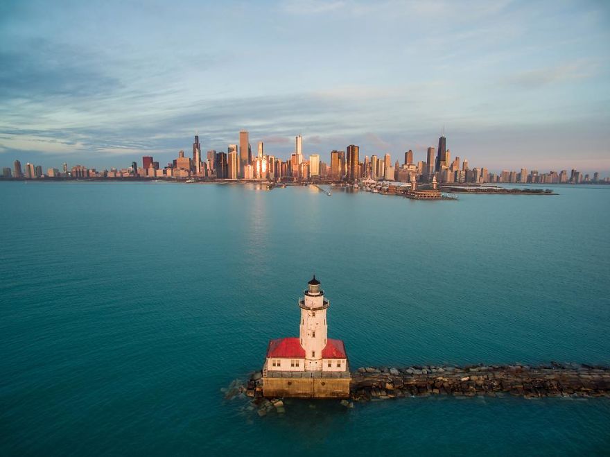 Chicago From Above: Awesome Bumblebee Photograph By Razvan Sera