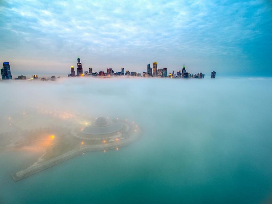 Chicago From Above: Awesome Bumblebee Photograph By Razvan Sera