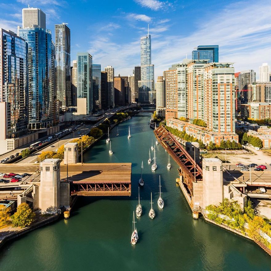 Chicago From Above: Awesome Bumblebee Photograph By Razvan Sera