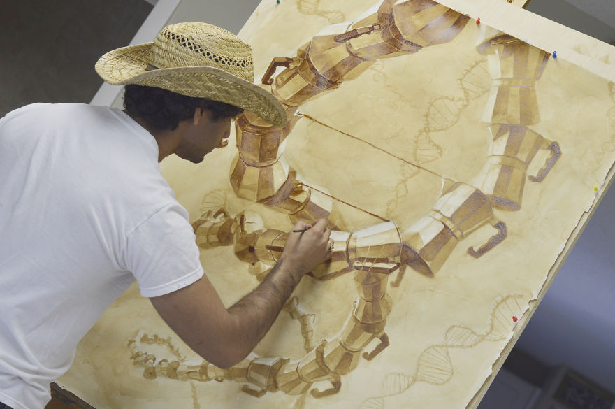 Paintings Using Coffee By Reynier Llanes