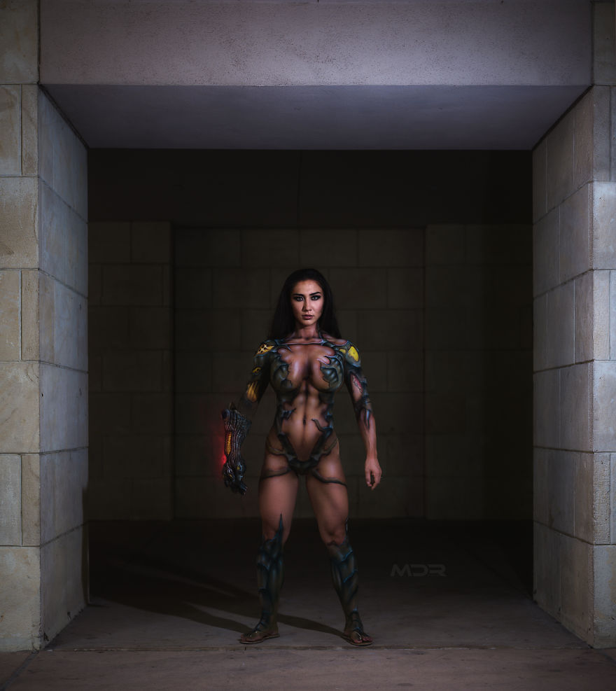 Body Painting At Alamo City Comic Con With Rudy Campos